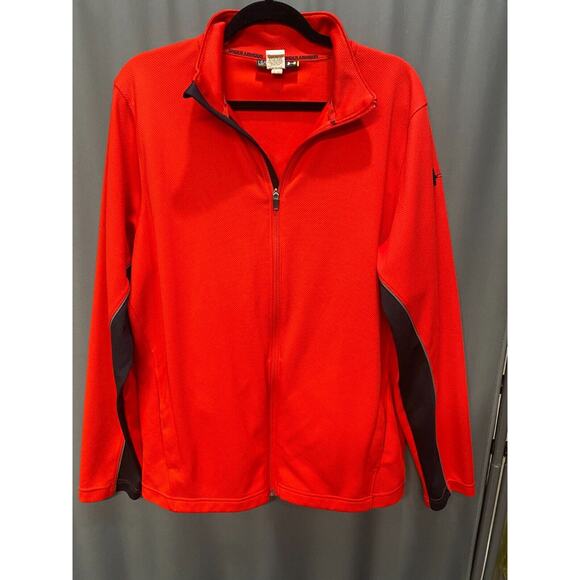 Under Armour Activewear Athletic Jacket Men´s Large Red Full Zip - Main Image